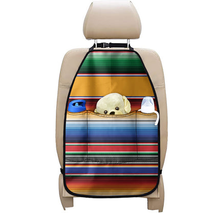 Ethnic Serape Blanket Stripe Print Car Seat Organizers