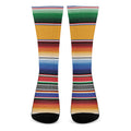 Ethnic Serape Blanket Stripe Print Crew Socks