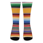 Ethnic Serape Blanket Stripe Print Crew Socks