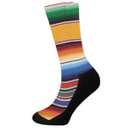 Ethnic Serape Blanket Stripe Print Crew Socks
