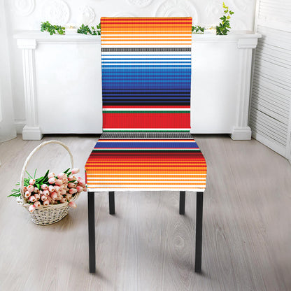 Ethnic Serape Blanket Stripe Print Dining Chair Slipcover