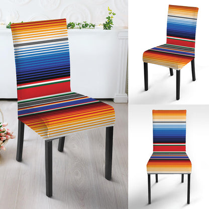 Ethnic Serape Blanket Stripe Print Dining Chair Slipcover