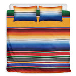 Ethnic Serape Blanket Stripe Print Duvet Cover Bedding Set