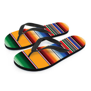 Ethnic Serape Blanket Stripe Print Flip Flops