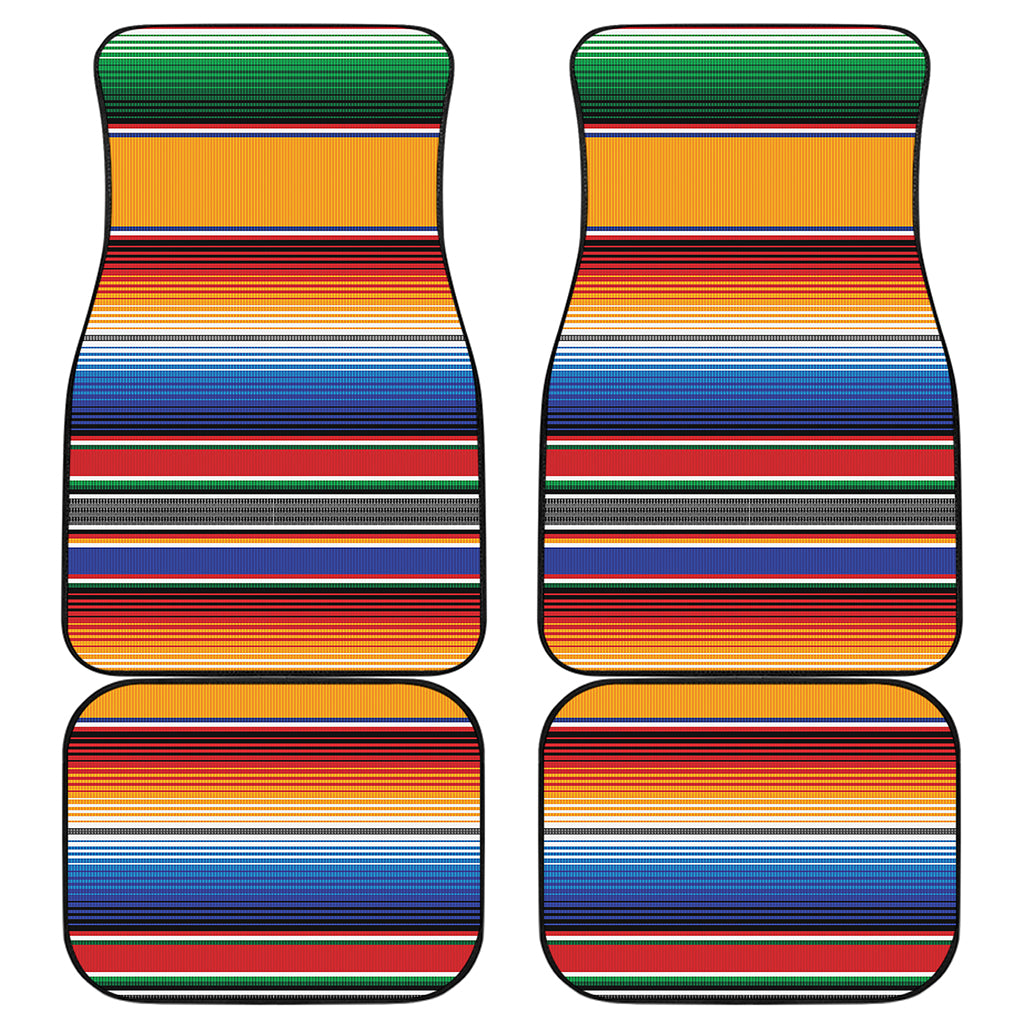 Ethnic Serape Blanket Stripe Print Front and Back Car Floor Mats