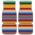 Ethnic Serape Blanket Stripe Print Front and Back Car Floor Mats