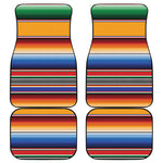 Ethnic Serape Blanket Stripe Print Front and Back Car Floor Mats