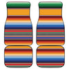 Ethnic Serape Blanket Stripe Print Front and Back Car Floor Mats