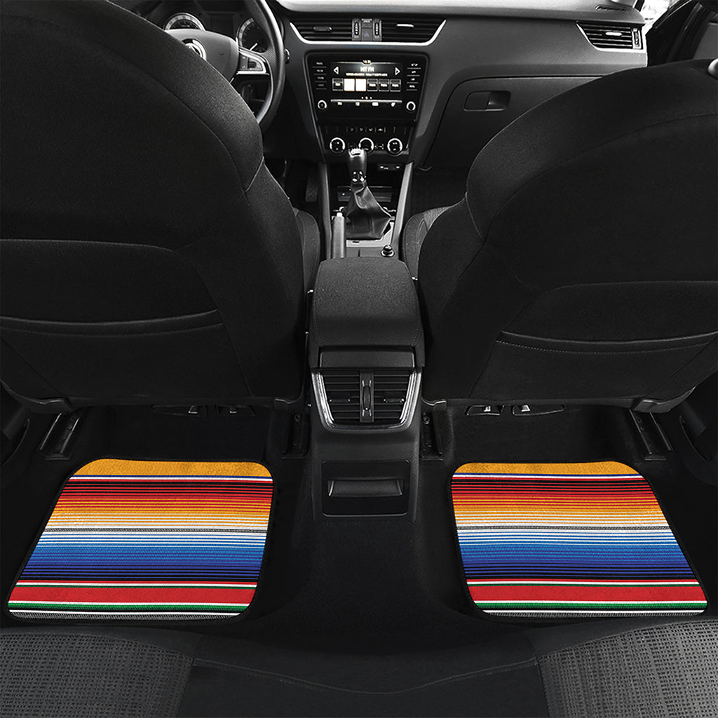 Ethnic Serape Blanket Stripe Print Front and Back Car Floor Mats