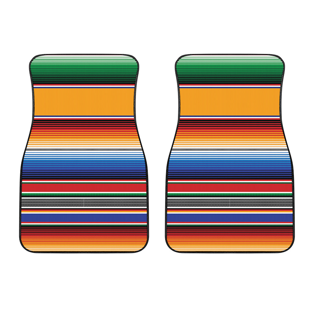 Ethnic Serape Blanket Stripe Print Front Car Floor Mats