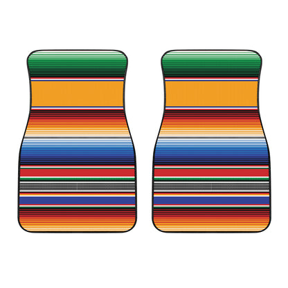 Ethnic Serape Blanket Stripe Print Front Car Floor Mats