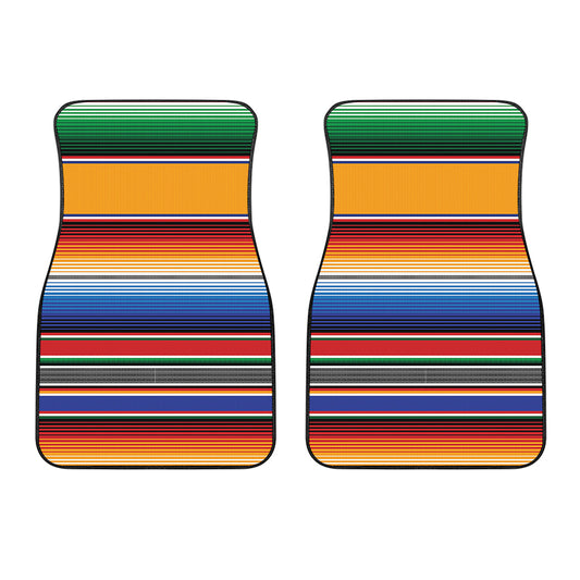 Ethnic Serape Blanket Stripe Print Front Car Floor Mats