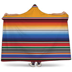 Ethnic Serape Blanket Stripe Print Hooded Blanket