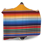 Ethnic Serape Blanket Stripe Print Hooded Blanket