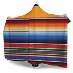 Ethnic Serape Blanket Stripe Print Hooded Blanket