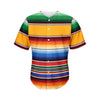 Ethnic Serape Blanket Stripe Print Men's Baseball Jersey