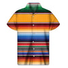 Ethnic Serape Blanket Stripe Print Men's Short Sleeve Shirt