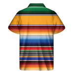 Ethnic Serape Blanket Stripe Print Men's Short Sleeve Shirt