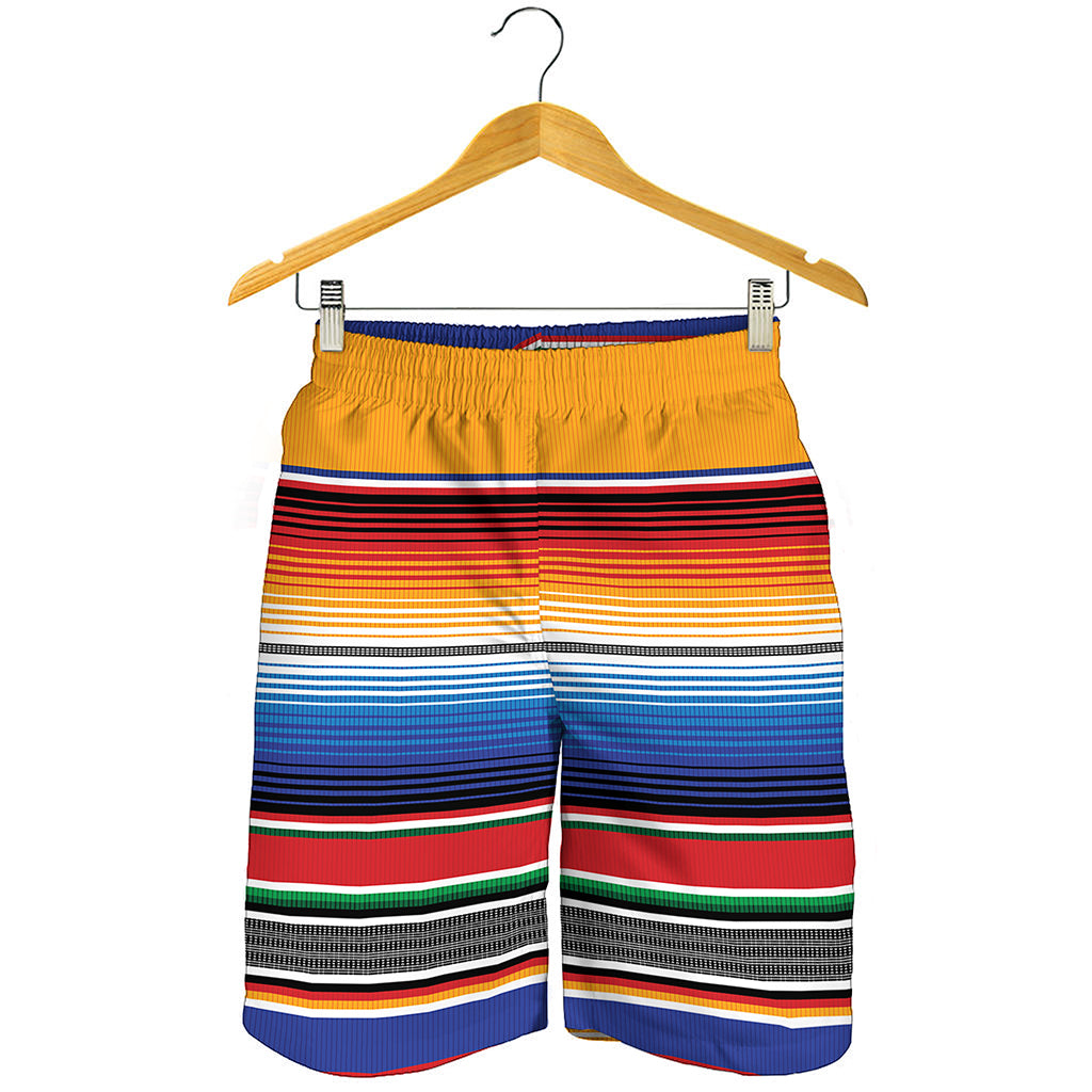 Ethnic Serape Blanket Stripe Print Men's Shorts