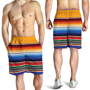 Ethnic Serape Blanket Stripe Print Men's Shorts