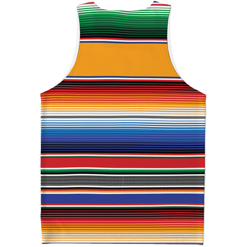 Ethnic Serape Blanket Stripe Print Men's Tank Top