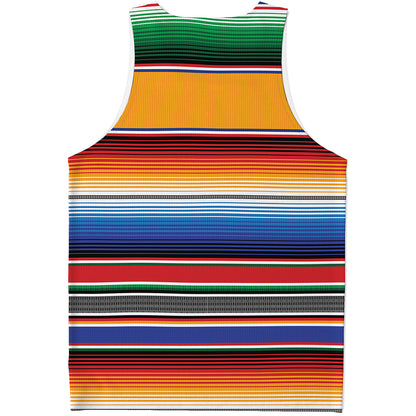 Ethnic Serape Blanket Stripe Print Men's Tank Top