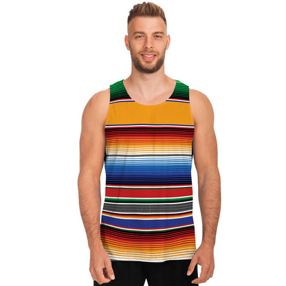 Ethnic Serape Blanket Stripe Print Men's Tank Top