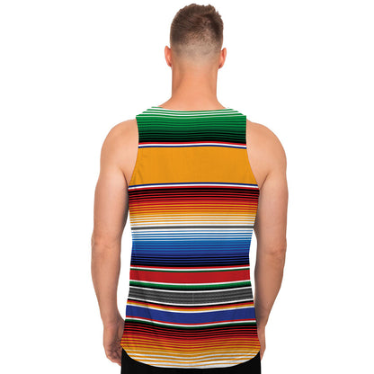 Ethnic Serape Blanket Stripe Print Men's Tank Top