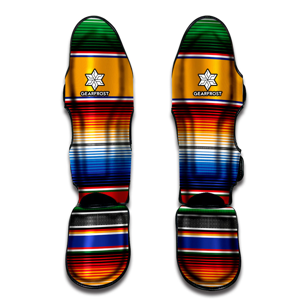 Ethnic Serape Blanket Stripe Print Muay Thai Shin Guard