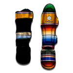 Ethnic Serape Blanket Stripe Print Muay Thai Shin Guard