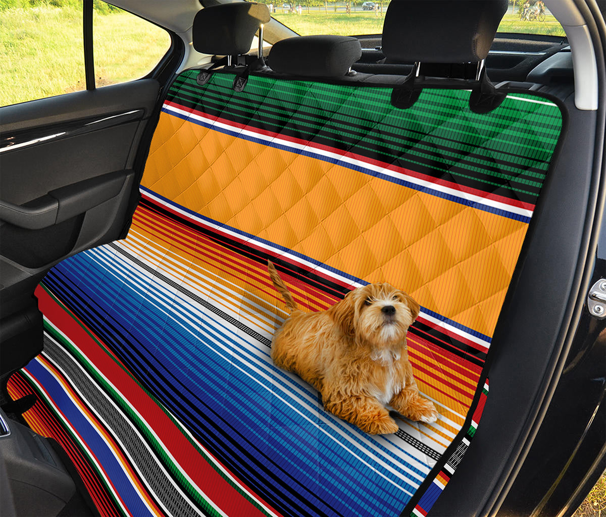 Ethnic Serape Blanket Stripe Print Pet Car Back Seat Cover