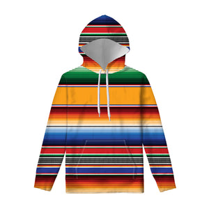 Ethnic Serape Blanket Stripe Print Pullover Hoodie