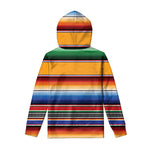 Ethnic Serape Blanket Stripe Print Pullover Hoodie