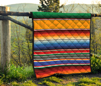 Ethnic Serape Blanket Stripe Print Quilt