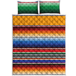 Ethnic Serape Blanket Stripe Print Quilt Bed Set