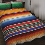 Ethnic Serape Blanket Stripe Print Quilt Bed Set