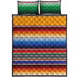 Ethnic Serape Blanket Stripe Print Quilt Bed Set
