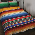 Ethnic Serape Blanket Stripe Print Quilt Bed Set