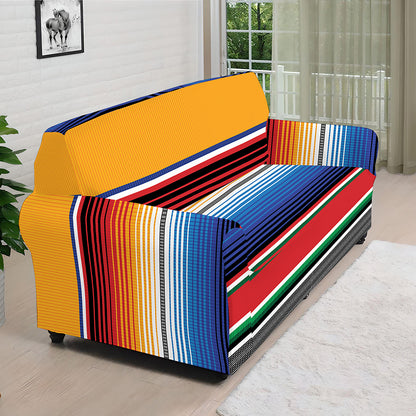 Ethnic Serape Blanket Stripe Print Sofa Cover