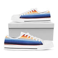 Ethnic Serape Blanket Stripe Print White Low Top Sneakers