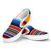 Ethnic Serape Blanket Stripe Print White Slip On Shoes