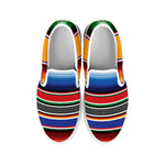 Ethnic Serape Blanket Stripe Print White Slip On Shoes