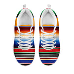 Ethnic Serape Blanket Stripe Print White Sneakers