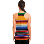 Ethnic Serape Blanket Stripe Print Women's Racerback Tank Top