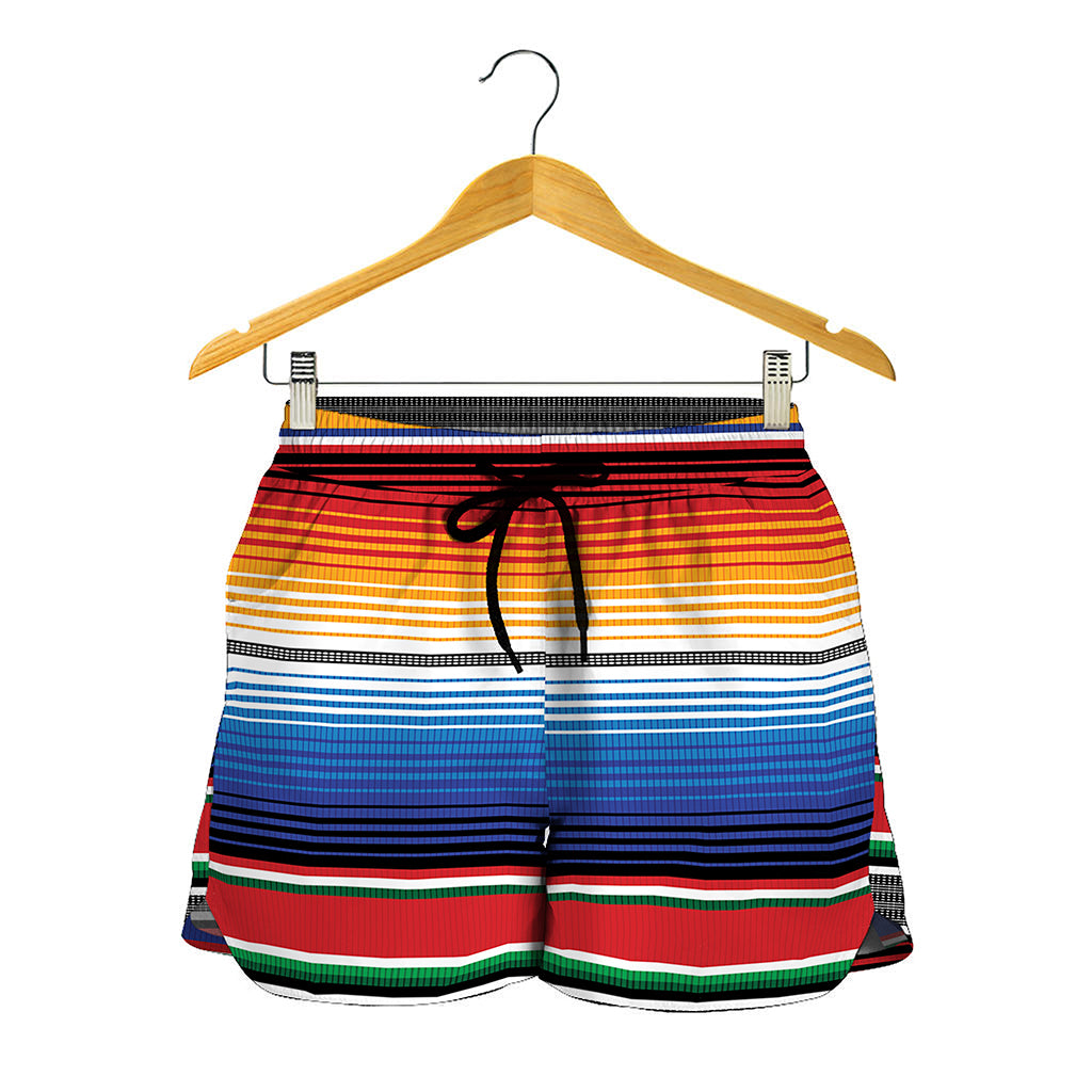 Ethnic Serape Blanket Stripe Print Women's Shorts