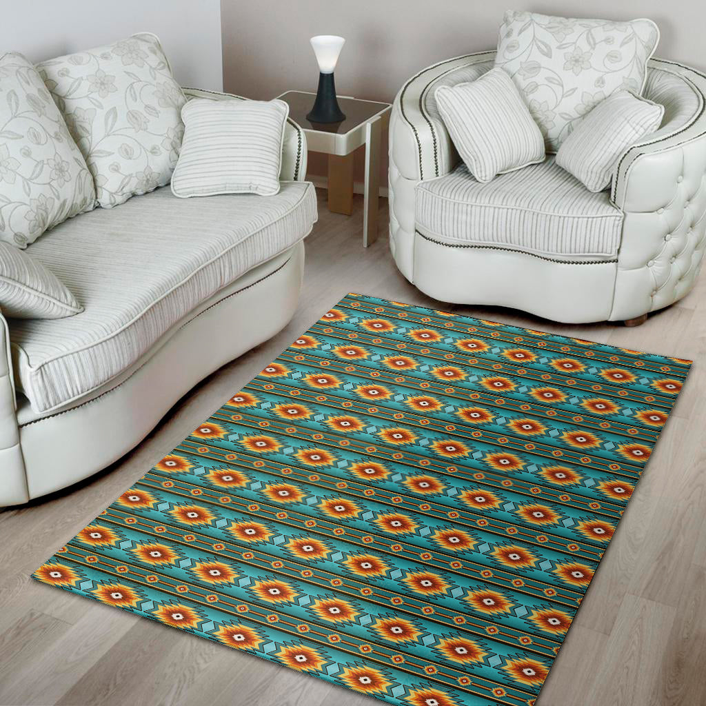 Ethnic Southwestern Navajo Pattern Print Area Rug