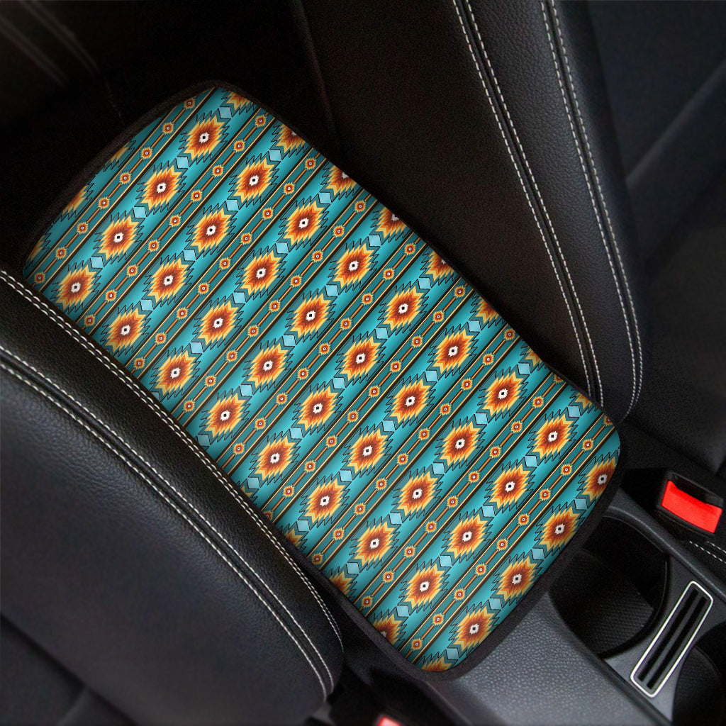 Ethnic Southwestern Navajo Pattern Print Car Center Console Cover