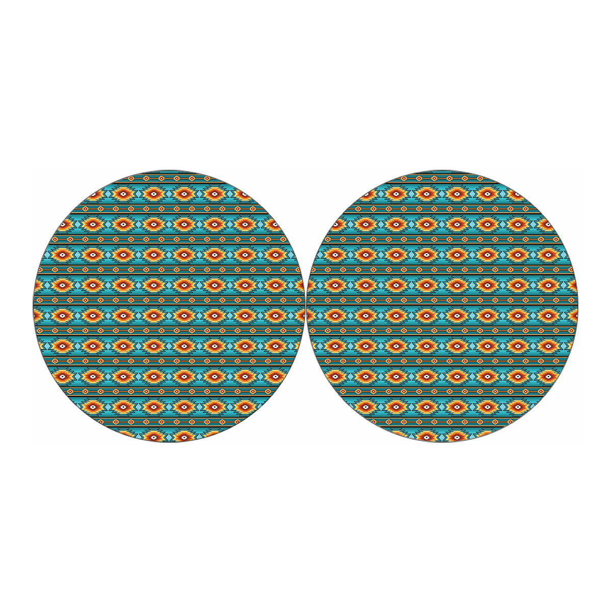 Ethnic Southwestern Navajo Pattern Print Car Coasters