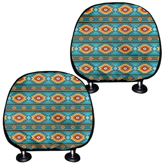 Ethnic Southwestern Navajo Pattern Print Car Headrest Covers