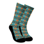 Ethnic Southwestern Navajo Pattern Print Crew Socks